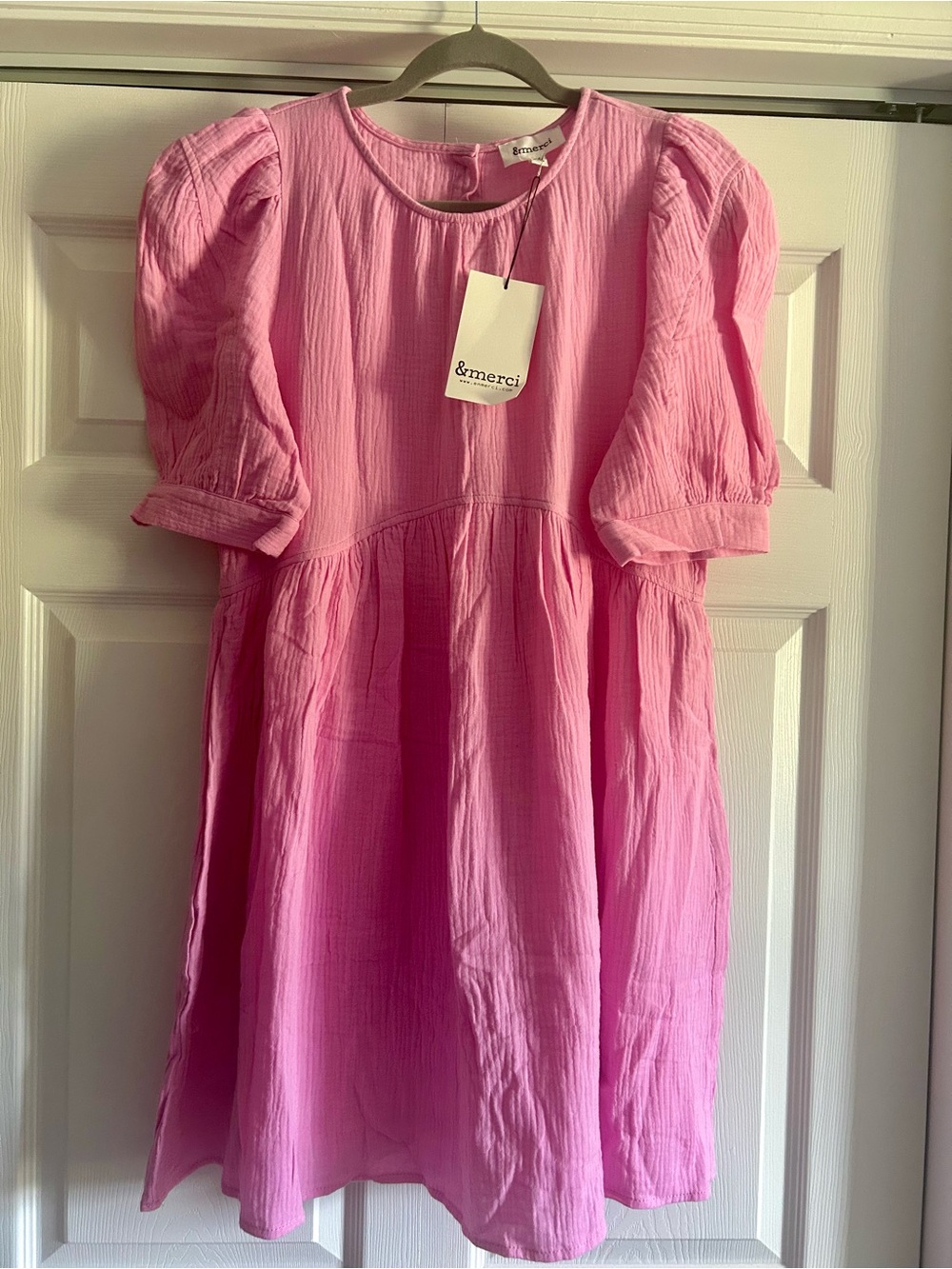 &merci Candy Pink Puff-Sleeve Dress